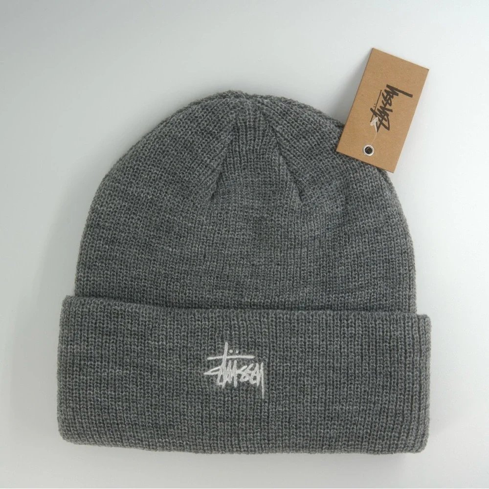 Stussy Streetwear Cuffed Knit Beanie Gray One Size Brand New With Tag Authentic - Picture 1 of 4